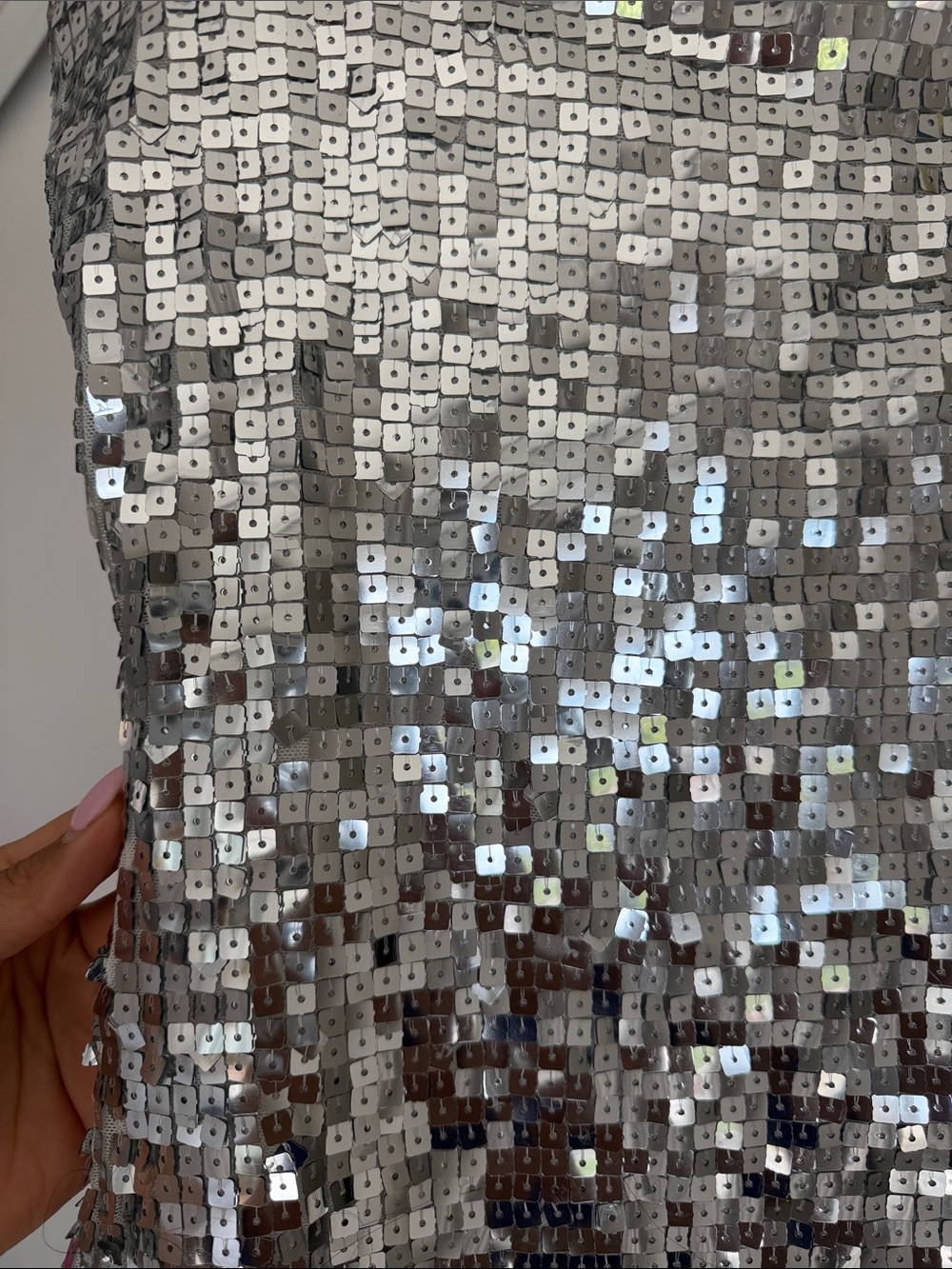 Meshki Silver Sequin Strapless Mini Dress - Picture 2 of 4